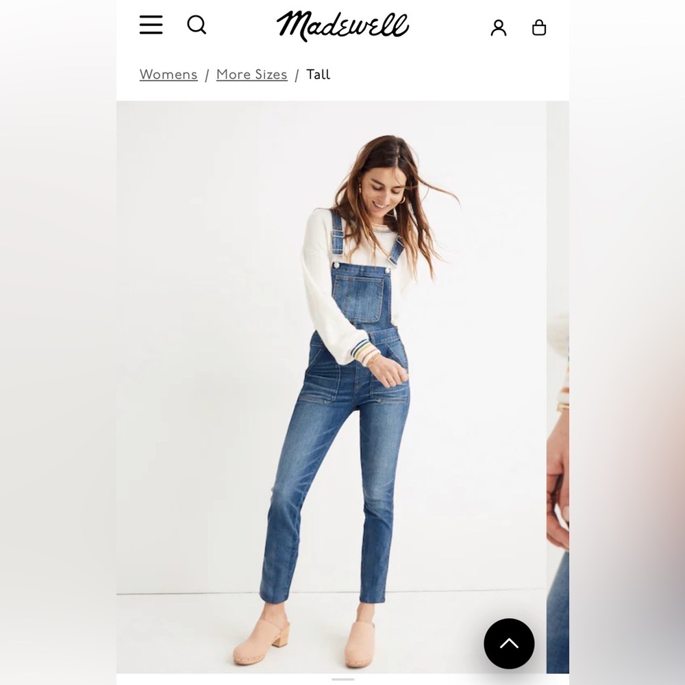 Madewell Tall Skinny Overalls in Jansing Wash, Size Small/ST